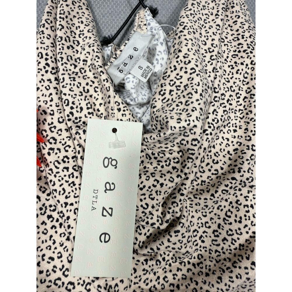 Gaze DTLA Leopard Cowl Neck Cami Top Small NWT - Picture 4 of 5